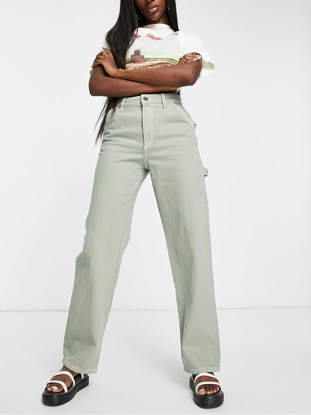 #381- Cotton On Carpenter Jeans in Sage Green